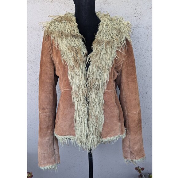 Moda International Jackets & Blazers - 💜Genuine Leather Suede Jacket with Faux Fur Trim